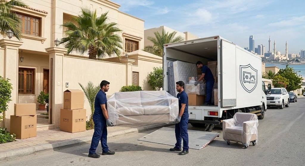 فريق عمل محترف يقوم بتغليف ونقل الأثاث بعناية فائقة ضمن خدمات نقل عفش النسيم جده لضمان حماية الممتلكات ووصولها بأمان تام وبدون أي خدوش.